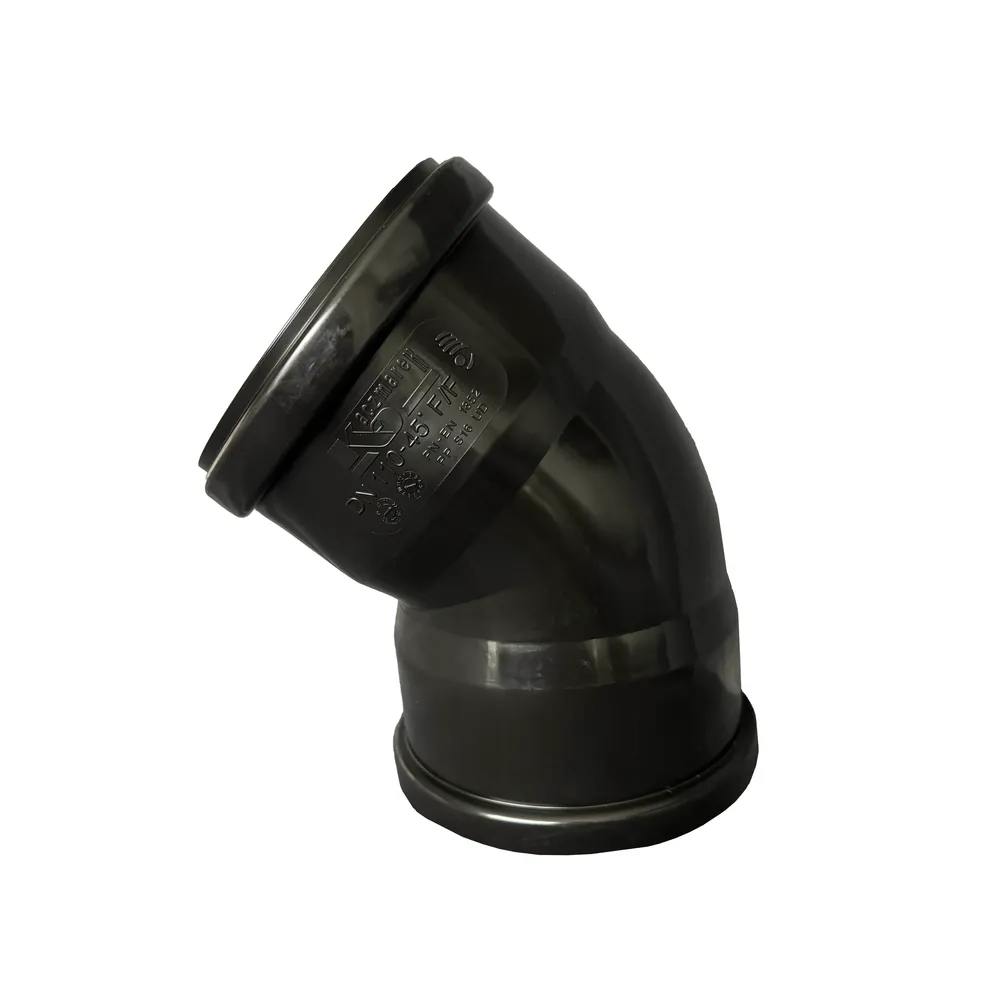 HT-PP Böj 110 x 45gr svart med 2 muffar
