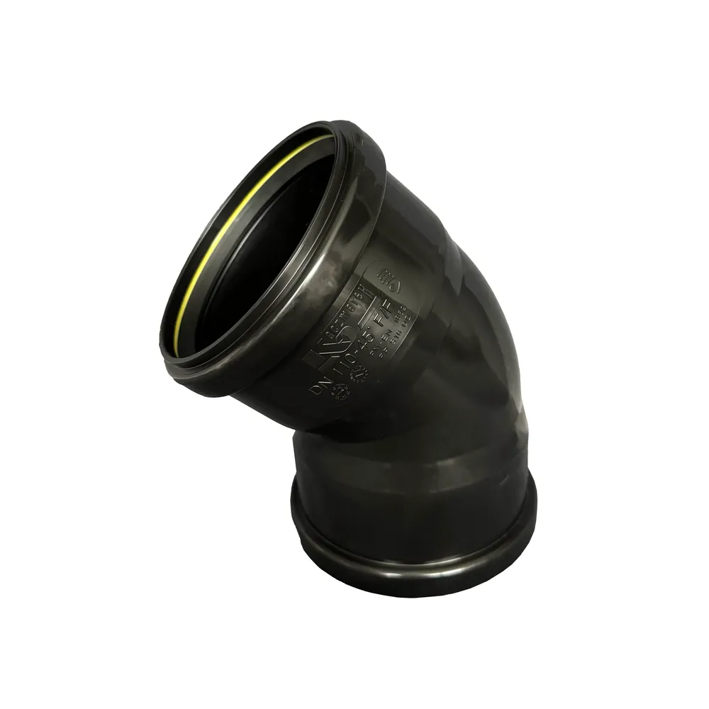 HT-PP Böj 110 x 45gr svart med 2 muffar