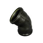 HT-PP Böj 110 x 45gr svart med 2 muffar