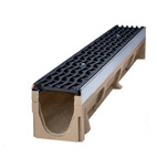 Markränna BASE 150x195mm L0,5m C250 Segjärnsgaller "WAVE botten utlopp 160mm