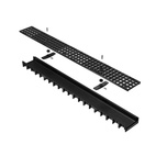 Stag och skruvar för markränna ForU H70/30 svart 2-pack