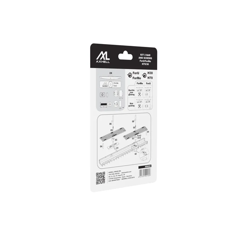 Stag och skruvar för markränna ForU H70/30 svart 2-pack