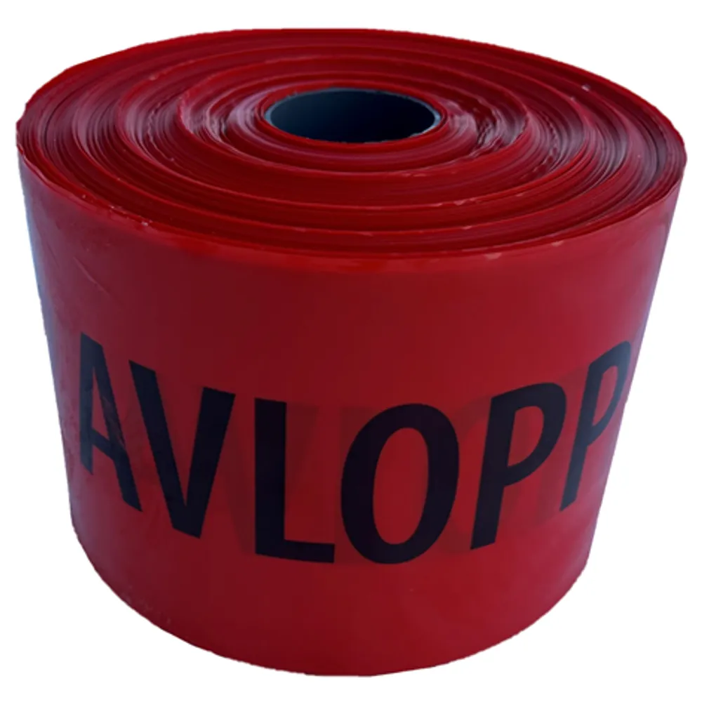 Markeringsband 125mm L-250m Röd Märkt AVLOPP